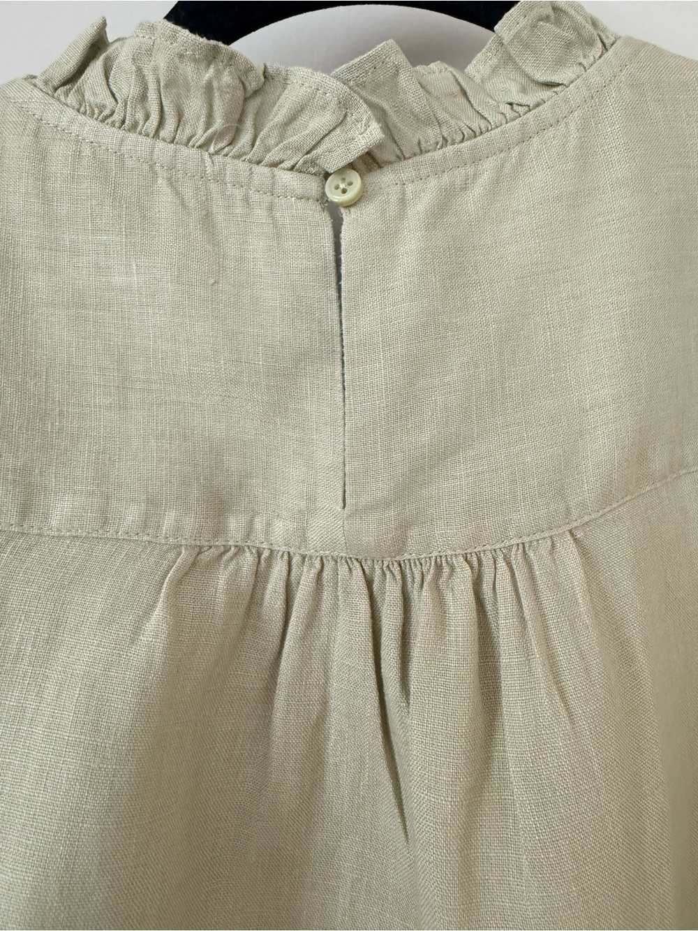 J. Crew Women’s Pistachio Smocked Puff Sleeve Linen Top - Picture 5 of 7